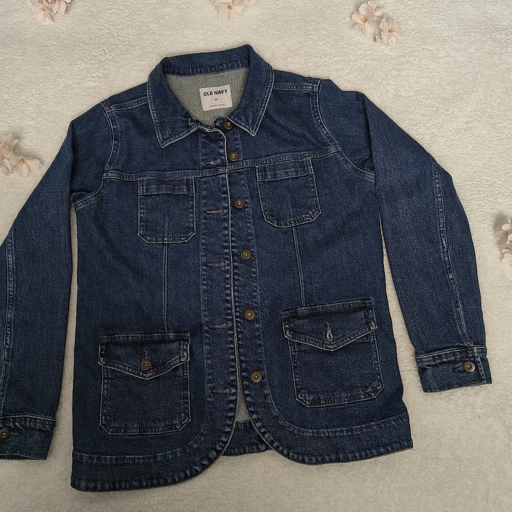 Old Navy Blue Denim Button-Up Jacket